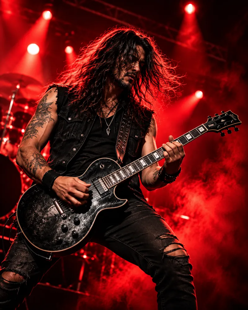 rock music artist performing on stage